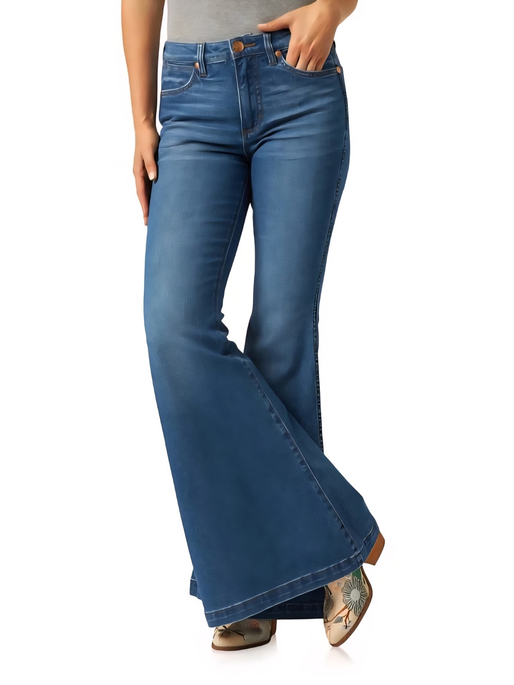 Wrangler Ladies Bell Wide Flare Jean Gabriella 27/34